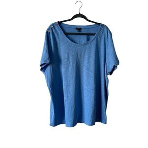 Talbots women's blouse size 3X short sleeves plus size lightweight cotton blend